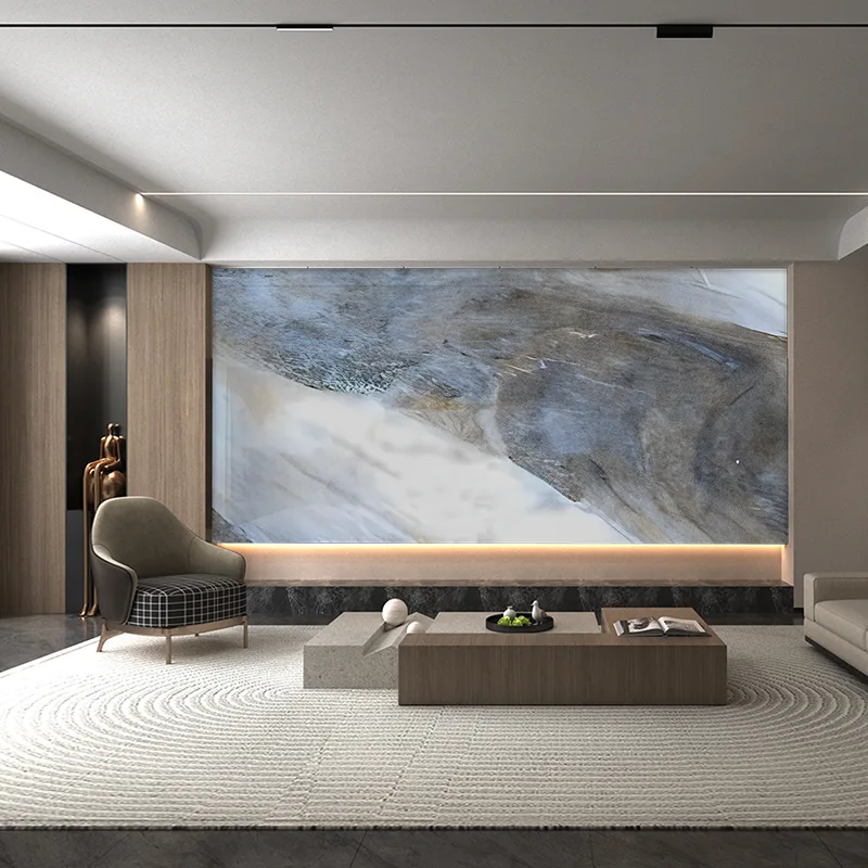 Amazon ສີຂຽວແລະສີຟ້າ Series Marble Background Wall Panel